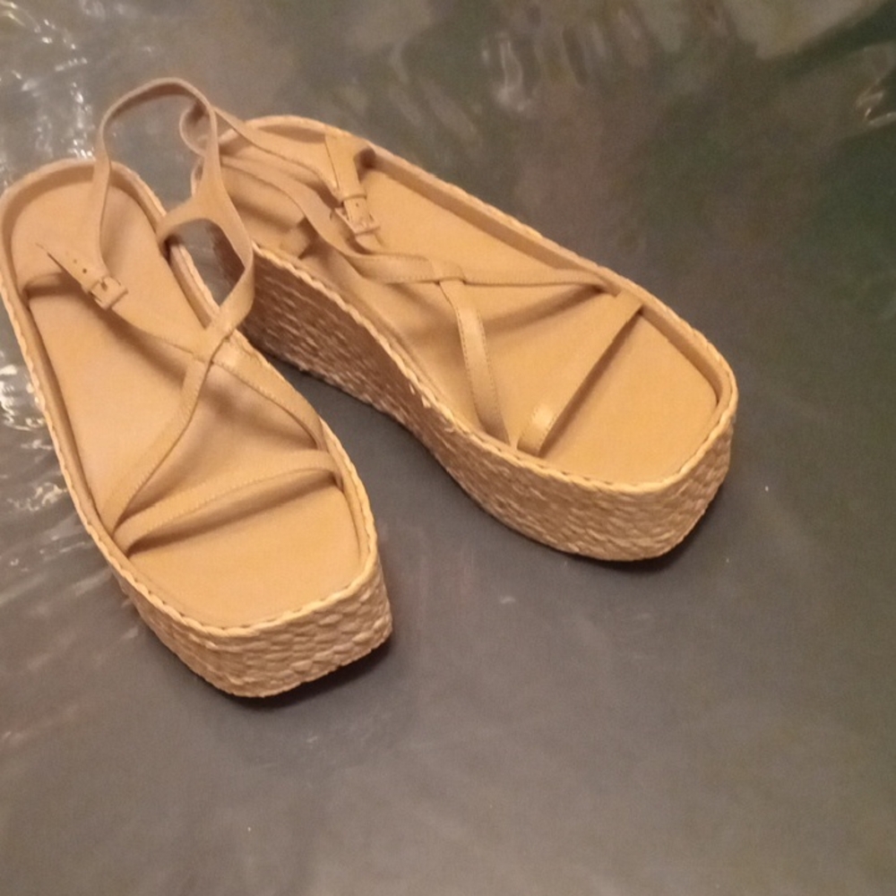 Two by Vince Camuto Beige Platform Sandals